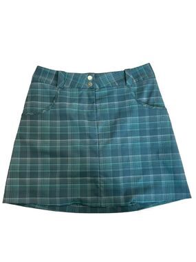 Nike golf slate blue plaid check skirt skort Sz 4